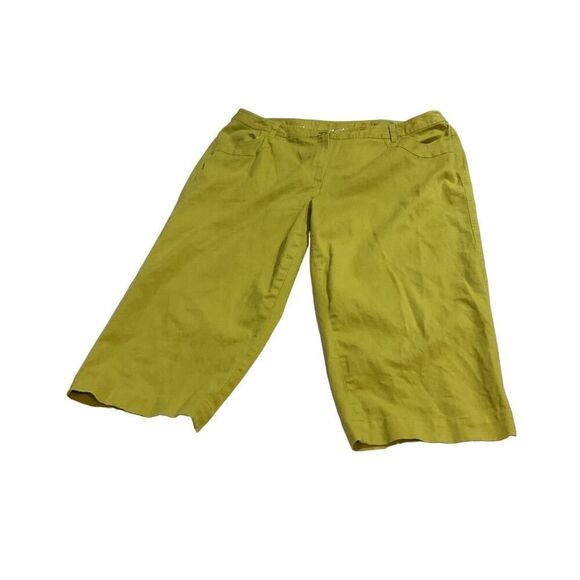 Talbots Women's Yellow Capri Pants Side & Back Pockets Zip Closure Casual​​ - Picture 1 of 7